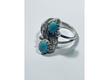 PETITE TURQUOISE STERLING SILVER RING - SIZE 5