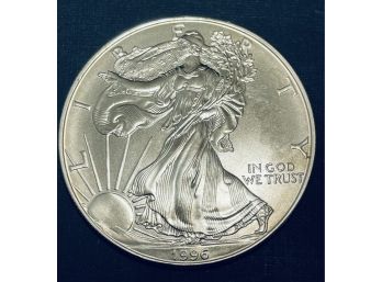 1996 UNITED STATES SILVER AMERICAN EAGLE SILVER COIN  - ONE OZ. .999 FINE SILVER ROUND