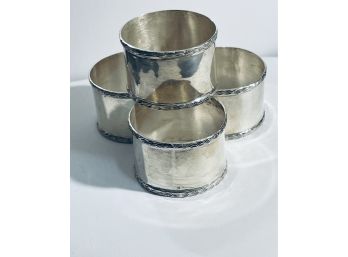 SET OF (4) MEXICO STERLING SILVER NAPKIN HOLDERS