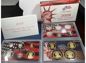 2008 UNITED STATES MINT SILVER PROOF COIN SET - IN CASE & BOX