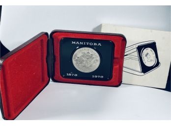 1970 CANADA MANITOBA SILVER DOLLAR COIN- IN DISPLAY BOX!