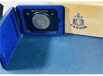 1971 CANADA BRITISH COLUMBIA SILVER DOLLAR COIN- IN DISPLAY BOX!