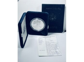 1997 SILVER AMERICAN EAGLE PROOF .999 ONE TROY OUNCE DOLLAR COIN IN BOX & CASE!