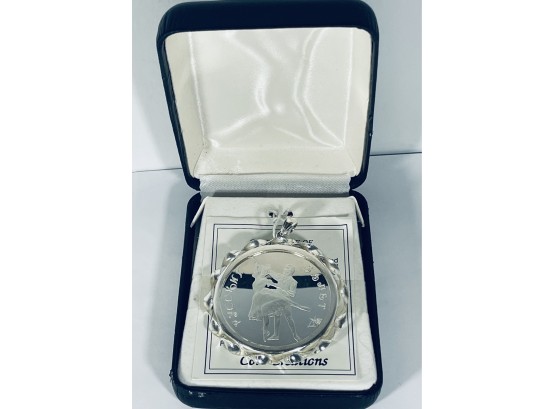 1993 CENTRAL BANK OF RUSSIA 3 ROUBLES 1 OZT .900 SILVER BALLERINA COIN-BU IN BEZEL AND CASE!