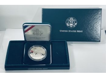 2000 PROOF LIBRARY OF CONGRESS COMMEMORATIVE SILVER DOLLAR  IN CASE AND BOX!