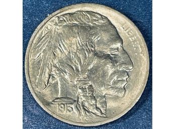 1913 BUFFALO NICKEL COIN - TYPE 1 - BRILLIANT UNC - GOLD TONING- BEAUTIFUL COIN!
