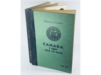 LOT (47) CANADIAN 1 ONE CENT COINS IN LIBRARY OF COINS ALBUM-1899-1962-NCLUDES 9 LARGE CENTS & 38 SMALL CENTS