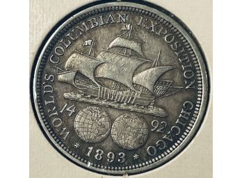 1893 COLUMBIAN EXPOSITION US COMMEMORATIVE SILVER HALF DOLLAR COIN