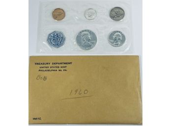 1960 US MINT 90 PERCENT SILVER PROOF SET - ORIGINAL ENVELOPE - INCLUDES 5 COINS
