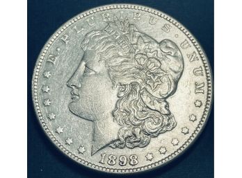 1898 MORGAN SILVER DOLLAR COIN - XF!