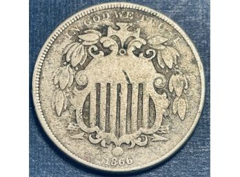 1866 SHIELD NICKEL COIN