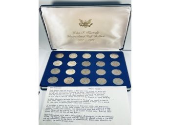 U.S. 1964-1984 JOHN F KENNEDY UNCIRCULATED HALF DOLLAR COIN SET IN DISPLAY BOX! INCLUDES 20 COINS!