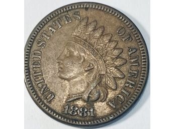 1881 INDIAN HEAD CENT PENNY COIN-XF!