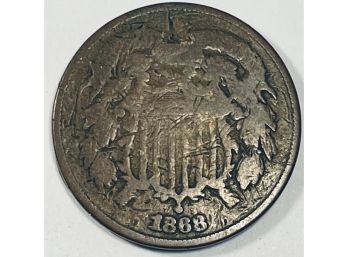 1868 TWO CENT PIECE COIN