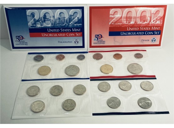 2002 United States P & D Mint Uncirculated Coin Set In Original Government Packaging