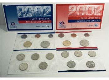 2002 United States P & D Mint Uncirculated Coin Set In Original Government Packaging