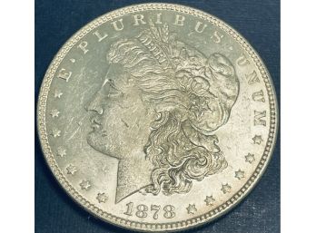 1878 MORGAN SILVER DOLLAR COIN - AU!