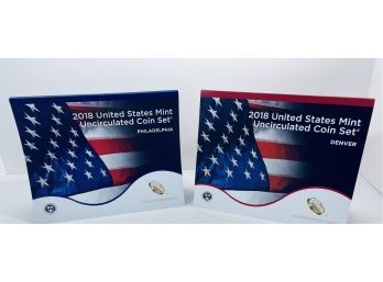 2018 United States P & D Mint Uncirculated Coin Set In Original Government Packaging