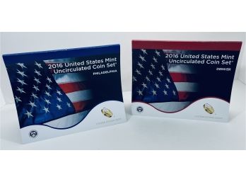 2016 United States P & D Mint Uncirculated Coin Set In Original Government Packaging