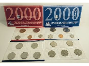 2000 P&D U.S. Mint Uncirculated Coin Set Original Mint Packaging All 20 Coins
