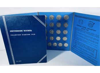 LOT (54) JEFFERSON NICKEL COINS -1938-1961 - IN WHITMAN COIN FOLDER - WAR NICKELS NOT INCLUDED
