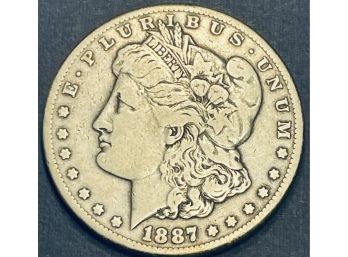 1887-S MORGAN SILVER DOLLAR COIN