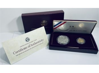 1988 U.S. PROOF OLYMPIC $5 GOLD COIN & $1 SILVER DOLLAR SET W/COA & US MINT BOX