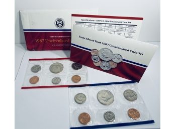 1987 UNITED STATES MINT UNCIRCULATED COIN SET - P & D MINTS - 12 COIN SET