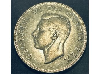 1952 CANADA 50 CENT COIN - .925 SILVER - XF - AU