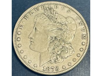 1878 MORGAN SILVER DOLLAR COIN - FINE!