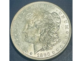1880 MORGAN SILVER DOLLAR COIN - XF