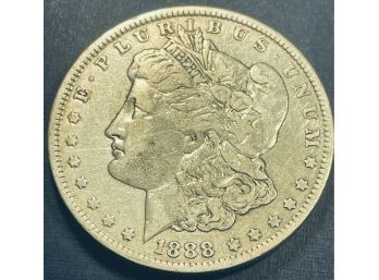 1888 MORGAN SILVER DOLLAR COIN - FINE