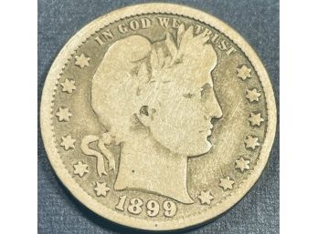 1899-O BARBERS SILVER QUARTER DOLLAR COIN