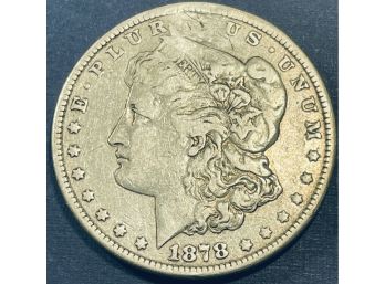 1878 MORGAN SILVER DOLLAR COIN - MIS STRIKE!