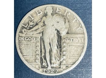 1927-S STANDING LIBERTY SILVER QUARTER COIN -SEMI- KEY DATE