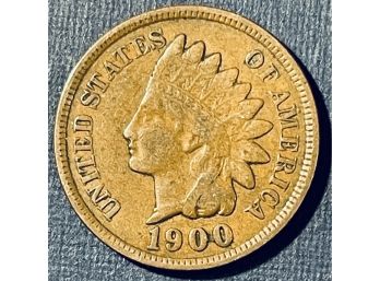 1900 INDIAN HEAT CENT PENNY COIN - FULL LIBERTY!