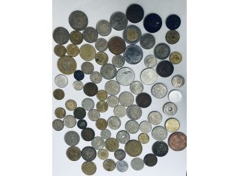 WORLD FOREIGN COIN LOT - INCLUDES SMALL SILVER COINS - SEE PICTURES