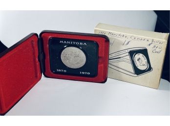 1970 CANADA MANITOBA SILVER DOLLAR COIN- IN DISPLAY BOX!