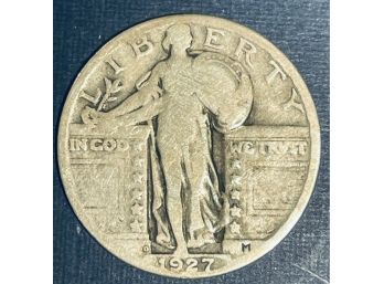 1927-D STANDING LIBERTY SILVER QUARTER COIN -SEMI- KEY DATE