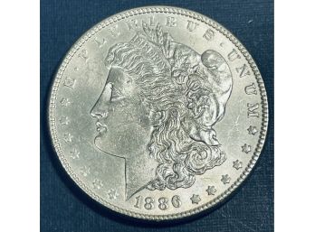 1886 MORGAN SILVER DOLLAR COIN - BRILLIANT UNCIRCULATED - BU