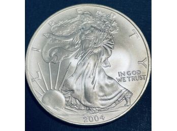 2004 UNITED STATES SILVER AMERICAN EAGLE SILVER COIN  - ONE OZ. .999 FINE SILVER ROUND