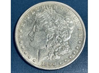 1890-S MORGAN SILVER DOLLAR COIN - AU - 55