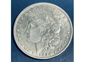 1890-O MORGAN SILVER DOLLAR COIN - AU - 55