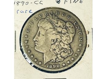 1890-CC MORGAN SILVER DOLLAR COIN -RARE!! - FINE