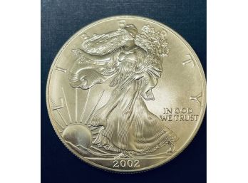2002 UNITED STATES SILVER AMERICAN EAGLE SILVER COIN  - ONE OZ. .999 FINE SILVER ROUND