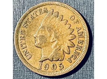1905 INDIAN HEAD CENT PENNY COIN - FULL LIBERTY
