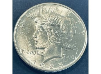 1925 SILVER PEACE DOLLAR COIN -BU / BRILLIANT UNCIRCULATED - BEAUTIFUL COIN