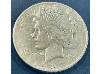 1935-S SILVER PEACE DOLLAR COIN - KEY DATE!