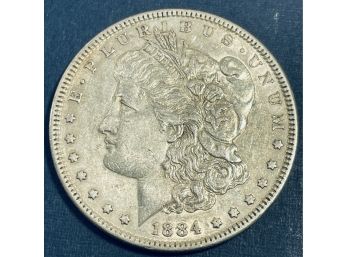 1884 MORGAN SILVER DOLLAR COIN - XF