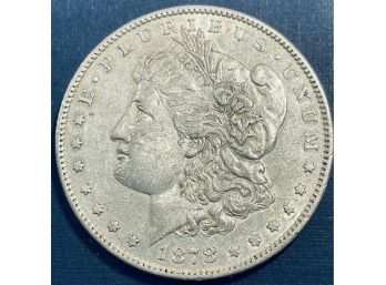 1878 MORGAN SILVER DOLLAR COIN - AU!